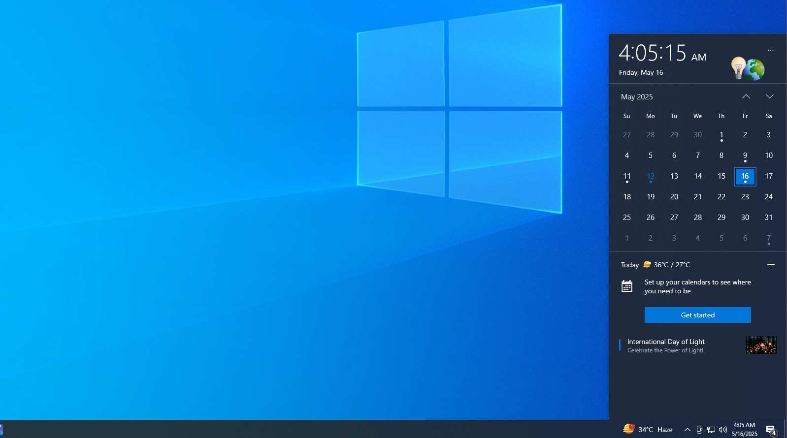 Windows 10 Clock with seconds
